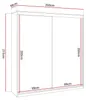 Schiebeschrank BASTER II PLUS GLOSSY mit Spiegel weiß Produktbild-Vorschau 7
