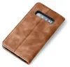 A brown flip cover for a smartphone is shown on a white background. Produktbild-Vorschau