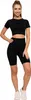 Schwarze Radlerhose Damen Push-Up Leggings Hohe Taille Produktbild-Vorschau 4