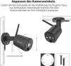 Diagram showing how to adjust the camera angle of a security camera. Produktbild-Vorschau
