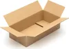 An empty, open cardboard box on a white background. Produktbild-Vorschau