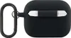 A black silicone case for AirPods Pro 2 with a carabiner attached. Voir les images du produit