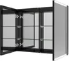 A three-door LED medicine cabinet with glass shelves, presented against a white background. Podgląd zdjęcia produktu