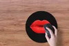 MuchoWow® Mauspad Mousepad Lippen - Rot - Schwarz 30x30 cm Produktbild-Vorschau 3