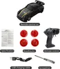 A collage of images showing a remote control car and its accessories, with labels indicating each item. Produktbild-Vorschau