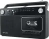 A black portable radio with a cassette player. Voir les images du produit