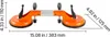 A product shot of a seam setter with dimensions indicated. Anteprima dell’immagine prodotto