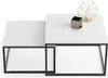 Table basse 2pcs carrée blanche en bois, table de salon, Voir les images du produit 1