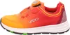 A side view of a single orange and red sneaker with a white sole and green accents on the bottom. Anteprima dell’immagine prodotto