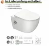 A white wall-mounted toilet with its included accessories and installation instructions. Anteprima dell’immagine prodotto