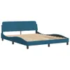 Bett mit Matratze "Dover" Blau 160x200 cm Samt Produktbild-Vorschau 4