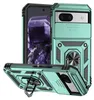 A protective phone case with a sliding camera cover and a ring stand, shown from multiple angles. Produktbild-Vorschau