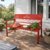 DanDiBo Gartenbank Metall Wetterfest Rot 120 cm 2 Sitzer Produktbild-Vorschau 1