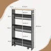 A diagram showing the dimensions of a multi-tier storage cart. Produktbild-Vorschau