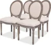 vidaXL: Juego de 4 sillas de comedor, color crema, Vista previa de la imagen del producto 7
