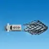 A white object with a black net attached, set against a blue background. Produktbild-Vorschau