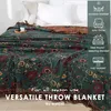 Grüne Baumwolldecke mit Blumenmuster, 200 x 230 cm, mit Produktbild-Vorschau 3
