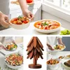 Baumförmige Holz Untersetzer,Weihnachtsbaumförmiger Produktbild-Vorschau 4