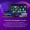 A marketing image showcasing various electronic devices displaying media content, with text highlighting format support. Voir les images du produit