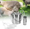 A milking machine set is shown in the foreground with sheep in the background. Produktbild-Vorschau
