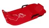 A red plastic sled with black handles and a white rope, shown from a diagonal angle against a white background. Náhled obrázku produktu