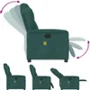 A collage of images showing a dark green fabric massage chair in different positions. Náhľad obrázku produktu