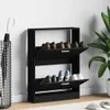 vidaXL Szafka na buty czarna 59x17x81 cm Materiał Podgląd zdjęcia produktu 9