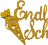 Oblique Unique Endlich Schulkind Torten Topper Glitzernd Produktbild-Vorschau 4