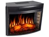A black electric fireplace with realistic flames and logs. Podgląd zdjęcia produktu
