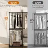 Kleiderschrank mit Kleiderstange und Einlegeböden, 111 x 43 Produktbild-Vorschau 4