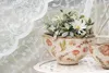 Clayre & Eef Pot de fleurs Ø 16x9 cm Beige Rose Céramique Voir les images du produit 4