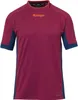 A maroon t-shirt with blue accents and the Kempa logo. Voir les images du produit