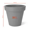 Fioriera in plastica M rotonda Ø 38 cm - grigio chiaro - Anteprima dell’immagine prodotto 3