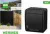 A collage showing a modern house exterior and a black outdoor electrical socket. Anteprima dell’immagine prodotto