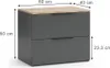 Sideboard Vicco Wido Anthracite 60x50cm avec 2 tiroirs, Voir les images du produit 3