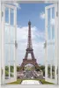 Wallario Wandbild mit Fenster-Illusion: Eiffelturm in Produktbild-Vorschau 1