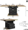 Uittrekbare eettafel, tafel voor 6 personen met uittrekbaar Productafbeelding-voorbeeld 5