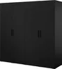 Kleiderschrank, Drehtürenschrank Schwarz mit Ablageflächen und Kleiderstangen Breite 200 cm Produktbild-Vorschau