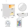 Nachttisch mit Ladestation,LED RGB Nachttisch Weiß Produktbild-Vorschau 2