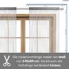 A close-up view of a window with string curtains, showing dimensions. Náhľad obrázku produktu