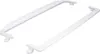 Two white refrigerator door handles are displayed diagonally against a white background. Produktbild-Vorschau