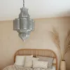 Lampe Harun argent 45cm | Plafonnier marocain en métal Voir les images du produit 4