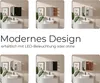 Collage of bathroom vanity scenes showcasing different styles of medicine cabinets above sinks. Produktbild-Vorschau