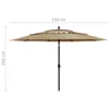 vidaXL Parasol avec mât en aluminium 3 couches Taupe 3,5 m Voir les images du produit 8