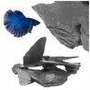 Aquarium Deko Steine Premium Schiefer Schwarz 1kg Produktbild-Vorschau 1