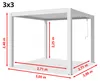 PRIMEYARD Pergola 3x3 m s hliníkovými sloupky a hliníkovou Náhled obrázku produktu 2