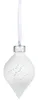 A white Christmas ornament with a leaf pattern and small dots. Produktbild-Vorschau
