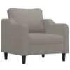 vidaXL 3-tlg. Sofagarnitur mit Kissen Taupe Stoff Produktbild-Vorschau 3