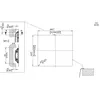 Technical drawing with dimensions and a detailed view of a product component. Produktbild-Vorschau