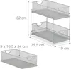 Kuchyňský organizér se 2 výsuvnými koši RD47539, stříbrná Náhled obrázku produktu 4